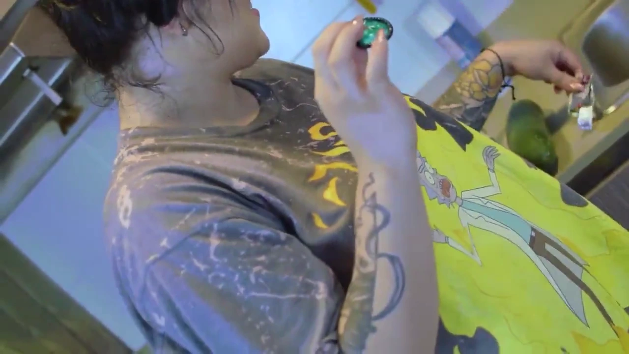 In this steamy video, a gorgeous babe with big tits and a hunger for pleasure is ready to indulge in some naughty fun. She's super horny and can't wait to put a giant cucumber in her pussy. Watch as she moans in ecstasy